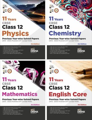Combo 11 Years Cbse Class 12 Physics, Chemistry, Mathematics & English Core Previous Year-Wise Solved Papers (2013 - 2023) Powered with Concept Notes Pyqs Past Year Questions