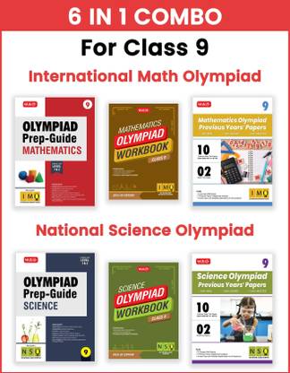 MTG Class-9 Mathematics & Science (IMO-NSO) Olympiad Workbook, Prep-Guide & Previous Years Papers (PYQs) - SOF Olympiad Books For 2025-26 Exam (Set of 6 Books)