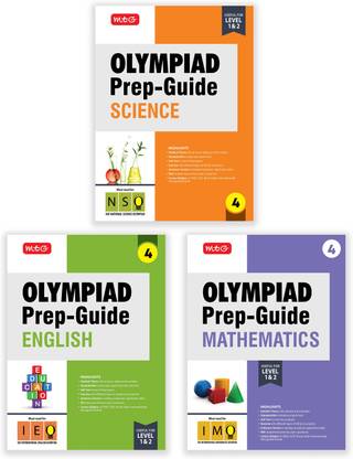 MTG Olympiad Prep-Guide Class-4 Mathematics, Science & English (Set of 3 Books) - Detailed Theory, IMO-NSO-IEO Previous Years Questions with Self Test For SOF 2025-26 Exam