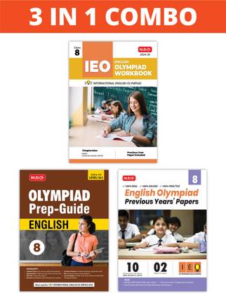 MTG International English Olympiad (IEO) Workbook, Prep-Guide & Previous Years Papers (PYQs) with Mock Test Paper Class 8 - SOF Olympiad Books For 2024-25 Exam (Set of 3 Books)