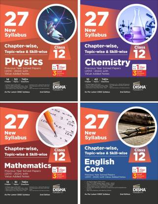 Combo 27 New Syllabus Chapter-Wise, Topic-Wise & Skill-Wise Cbse Class 12 Physics, Chemistry Mathematics & English Core Previous Year Solved Papers (2013 - 2024) with Value Added Notes