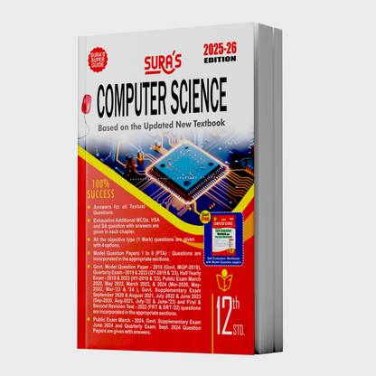SURA`S 12th Standard Computer Science Guide in English Medium 2025-26 Latest Updated Edition