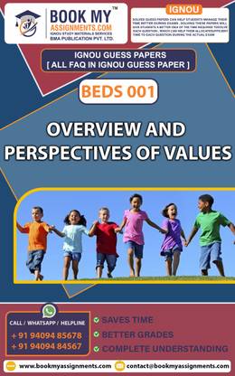 IGNOU BEDS 001 Overview and Perspectives of Values | Guess Paper | Important Question Answer | Diploma in Value Education (DPVE)