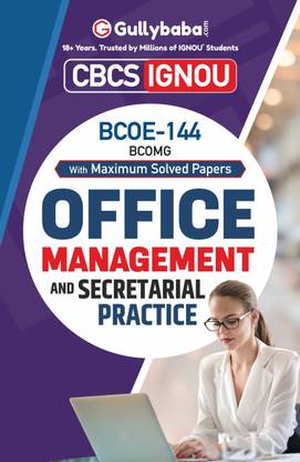 Gullybaba IGNOU 6th Semester BCOMG (Latest Edition) BCOE-144 Office Management and Secretarial Practice in English IGNOU Help Book with Solved Previous Year's Question Papers and Important Exam Notes