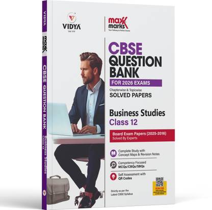 Business Studies CBSE Question Bank Class 12 For 2022-23 Board Exams By Maxx Marks  - India's Most Recommended CBSE Question Bank with all new competency-based questions with fully solved 2022 Term 2 Paper