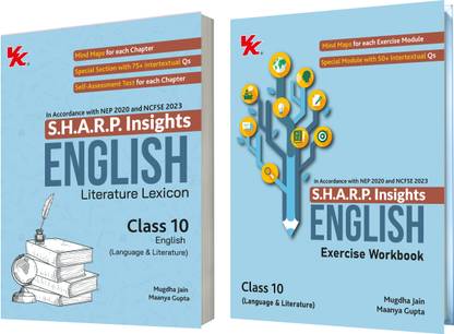 S.H.A.R.P. Insights for CBSE Class 10 English (Language and Literature) Lexicon & Exercise Workbook (Set of 2) by Mugdha Jain (BITS Pilani, IIM-A) & Maanya Gupta (IIM-A) - Edition (2025-26)