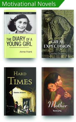 Best Motivational Books In English, This Set Of 4 Books Includes, The Diary Of Young Girl Anne Frank Plus Great Expectations By Charles Dickens Plus Hard Times By Charles Dickens Plus The Mother Book  - Best Motivational Books In English, This Set Of 4 Books Includes, The Diary Of Young Girl Anne Frank Plus Great Expectations By Charles Dickens Plus Hard Times By Charles Dickens Plus The Mother Book (Paperback, Anne Frank, Charles Dickens, Maxim Gorky) with 1 Disc