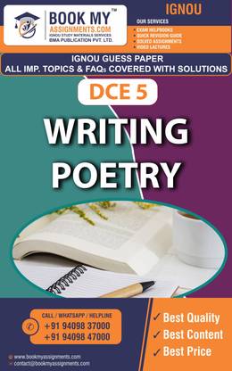 IGNOU DCE 5 Writing Poetry | Guess Paper | Important Question Answer | (DCE)