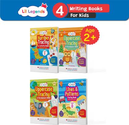 Oswaal Lil Legends Writing Practice Boxset: Pack of 4 Books (Lines & Patterns Tracing L-0 And Tracing & Vocabulary L-1 And Number Tracing & Activity L-1 And Tracing & Vocabulary L-2) Age 2-5 years