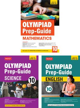 MTG Olympiad Prep-Guide Class-10 Mathematics, Science & English (Set of 3 Books) - Detailed Theory, Self Test with IMO-NSO-IEO Chapterwise Previous Year Question Paper For SOF 2024-25 Exam
