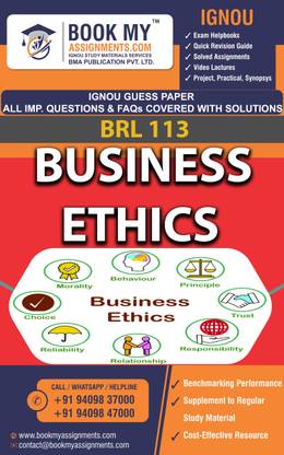 IGNOU BRL 113 Business Ethics | Guess Paper | Important Question Answer | Bachelor of Business Administration (Retailing) (BBARIL)