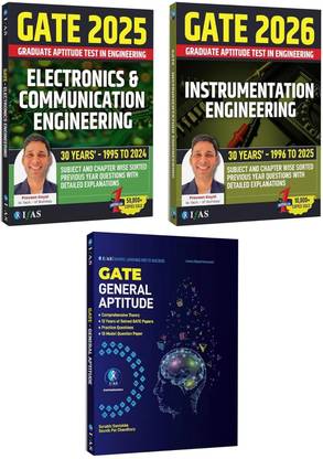 GATE Instrumentation Engineering, Electronics and Communication and GATE General Aptitude Theory  - 2026 [Set of 3 Books] Previous Year Solved Papers with Detailed Solution | Topic Wise Sorted Question Bank with Detailed Explanation | Best Seller Guide for GATE Electronics And Communication & Instrumentation Engineering Exam in India