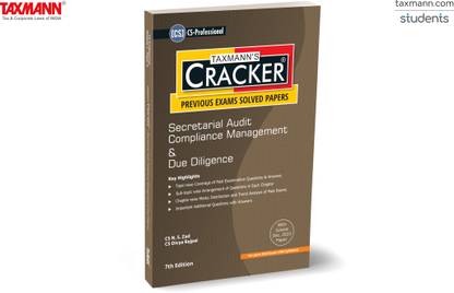Taxmann's CRACKER for Secretarial Audit Compliance Management & Due Diligence (Paper 4 | SACMDD/Due Diligence) – Past exam questions & answers | CS Professional | Old Syllabus | June 2024 Exam