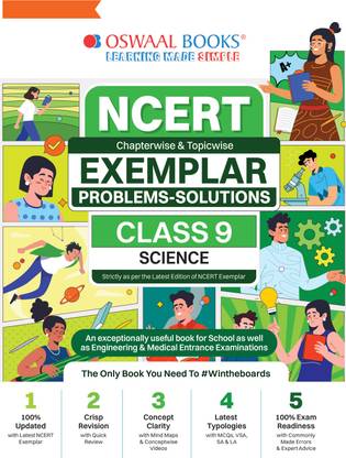 Oswaal NCERT Exemplar (Problems - Solutions) Class 9 Science Book For 2024 Exam