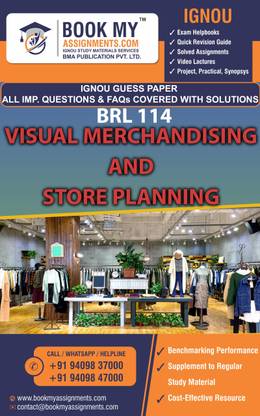 IGNOU BRL 114 Visual Merchandising and Store Planning | Guess Paper | Important Question Answer | BBARIL  - Best IGNOU exam preparation book