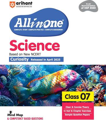 Arihant All in One Science Class 7 for CBSE Exam 2025-26| Latest NCERT-Based Book | Full Syllabus Coverage with Chapterwise Theory, Grammar, Writing, Practice & Sample Papers