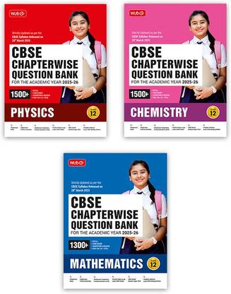 MTG CBSE Chapterwise Question Bank Class 12 Physics, Chemistry & Mathematics For 2026 Board Exam | As Per Latest CBSE Syllabus Released on 28 March 2025 (Set of 3 Books)