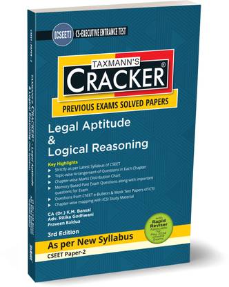 Taxmann's CRACKER for Legal Aptitude & Logical Reasoning (Paper 2) – Covering Past Exam Questions & Answers | e-Bulletin | MTP of ICSI | Rapid Reviser | CSEET | New Syllabus | May 2024 Exam