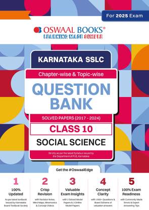Oswaal Karnataka Sslc Question Bank Class 10 Social Science Book Chapterwise and Topicwise (for 2025 Exam)