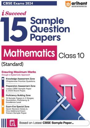 Arihant CBSE Exams 2024 I-Succeed 15 Sample Question Papers Mathematics (Standard) Class 10th New  Edition