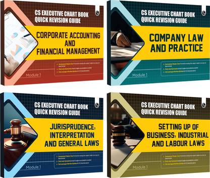 PW CS Executive Chart Books Quick Revision Guide Module 1 Combo Set of 4 Books