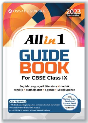 Oswal - Gurukul All in 1 Guide Book for CBSE Class 9 Exam 2023 - NCERT Questions, Latest Syllabus Pattern MCQs/Case/ Passage/Picture Based (English, Hindi A & B, Science, Social Science, Maths)