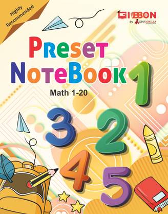 Preset Notebook Maths ( 1-20 )  - Number Writing Book for Kids | Practice Exercise & Progressive Learning Pattern for Children