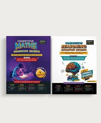 Examcart Competitive Maths + Reasoning Shortcuts Secrets Textbooks for All Government Exams (NRA CET, SSC, Bank, Railway, Defence, Police And All Other Exams) In English (2 Books Combo)