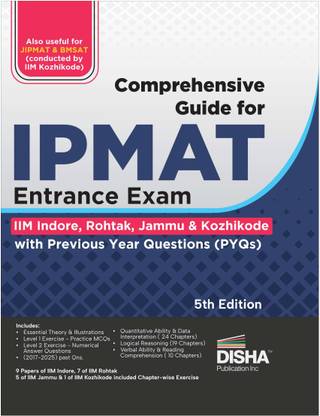 Disha Comprehensive Guide for IPMAT Entrance Exam (IIM Indore, Rohtak, Jammu & Kozikode) with Previous Year Questions (PYQs) 5th Edition | Study Notes for Integrated Program in Management Aptitude Test | For 2026 Exam