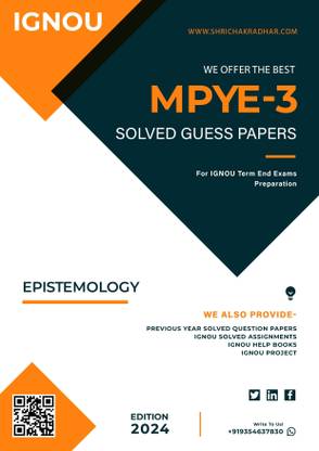 IGNOU MPYE 3 Solved Guess Paper with Important Questions For IGNOU Term End Exam Preparations  - Get the PDF of this book at Rs. 49, WhatsApp us at +919354637830, or visit our website shrichakradhar.com