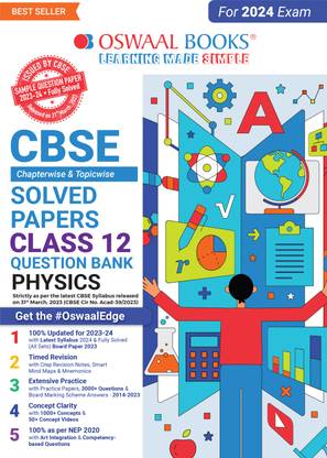 Oswaal Cbse Chapterwise & Topicwise Question Bank Class 12 Physics Book (for 2023-24 Exam)