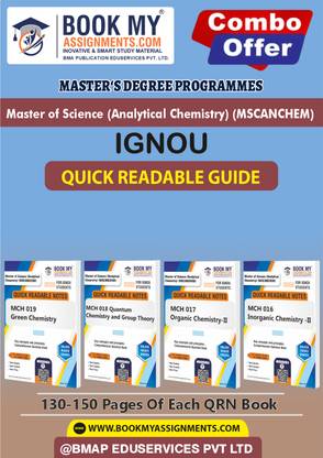 IGNOU MCH016 MCH017 MCH018 MCH019 Exam Booster-Quick Readable Notes for Ignou Student-MSCANCHEM In English -Our books use 80 GSM A4 paper for clear, sharp prints, perfect for students.