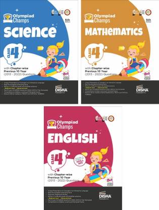 Olympiad Champs Science, Mathematics, English Class 4 with Past Questions