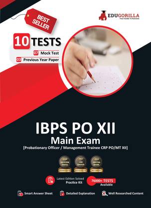 IBPS PO Main Exam  - CRP PO/MT-XII | 1500+ Solved Questions (7 Mock Tests + 3 Previous Year Papers) | Free Access to Online Tests