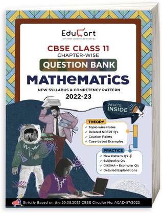 Educart CBSE Class 11 MATHS Question Bank Book for 2022-23 (Includes Chapter wise Theory & Practice Questions 2023)