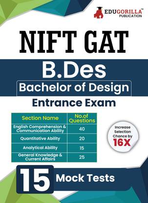 NIFT GAT B.Des : General Ability Test for Bachelor of Design  - 15 Full Length Mock Tests with Free Access to Online Tests