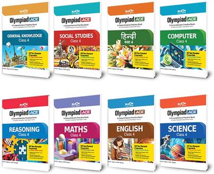 Arihant Bloom Olympiad ACE Science, Social Studies, Maths, Reasoning, English, General Knowledge, Hindi, Computer Class 4 (Set of 8) | Comprehensive Practice Book with MCQs & Olympiad Pattern Papers | NCERT Based Guide for School Olympiads & Talent Search Exams | Latest Edition 2025