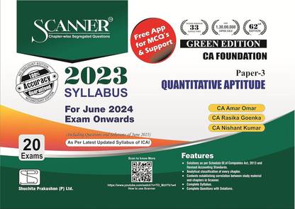 Solved Scanner CA Foundation (2023 Syllabus) Paper - 3 Quantitative Aptitude (Applicable for 2024-25 Onwards)