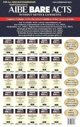 AIBE BARE ACTS Without notes & Comments Set Of 25 Bare Acts Latest 2025