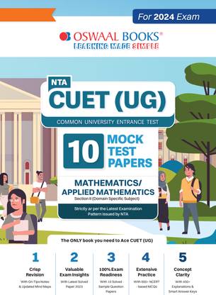 NTA CUET (UG) 10 Mock Test Papers Applied Maths/Mathematics For 2024 Exam