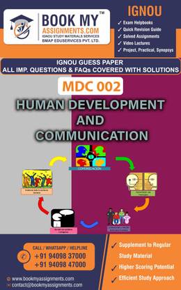 IGNOU MDC 002 Human Development and Communication | Guess Paper | Important Question Answer |Master of Arts (Development Journalism) (MADJ)