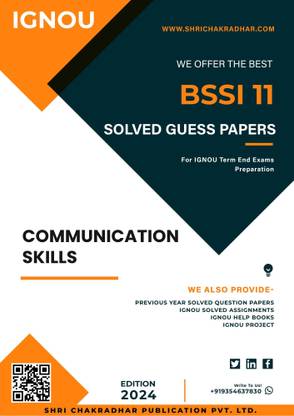 IGNOU BSSI 11 Solved Guess Papers from IGNOU Study Material/Help Book/Guidebook titled Communication skills for Exam Preparations (Latest Syllabus) IGNOU DMOP IGNOU Diploma in Modern Office Practice bssi11