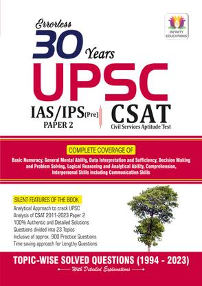30 Years UPSC IAS/ IPS Prelims (CSAT) Topic-wise Solved Papers 2 (1994 - 2023 ) and Practice Questions with Detailed Solutions