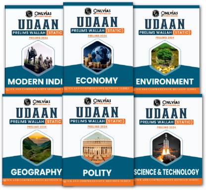 PW UPSC UDAAN Prelims Wallah - Static Modern India, Polity, Science & Technology, Economy, Environment and Geography Combo Set of 6 Books
