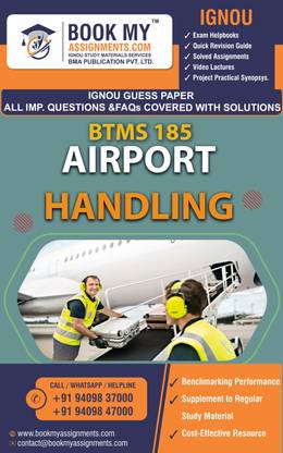 IGNOU BTMS 185 Airport Handling | Guess Paper| Important Question Answer | Bachelor of Arts (Tourism Studies) (BATS) (Revised)