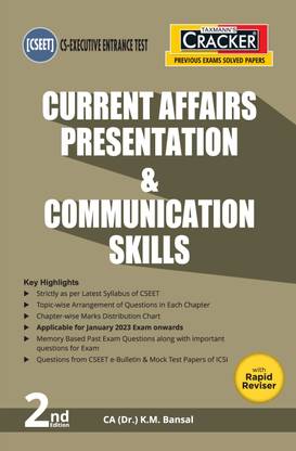 Taxmann's CRACKER for Current Affairs, Presentation & Communication Skills (Paper 4) – Covering past exam questions (topic-wise) & answers with chapter-wise marks distribution | CSEET
