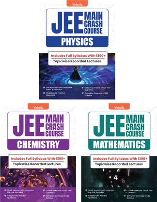 Vedantu JEE Main 2025 Crash Course Set of 3 Books Physics, Chemistry, Mathematics | Latest Syllabus for JEE Main & Advanced 2025 | Include Free JEE Recorded Course