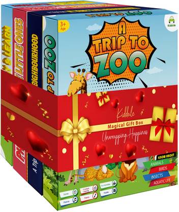 Kiddale Pack of 4 Musical Interactive Sound Books: ABC Book,Trip to Zoo, Home to Neighbourhood & Phonics|Ideal Gift for Toddler|E Learning Talking Book|Smart Intelligent Activity Books|Nursery Rhymes