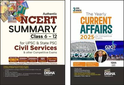 Ncert Summary Class 6 to 12 with Yearly Current Affairs 2025 for Competitive Exams