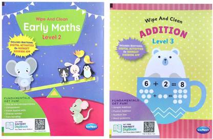 Early Math, Addition books for kids (level 2-3 combo) Wipe and Clean